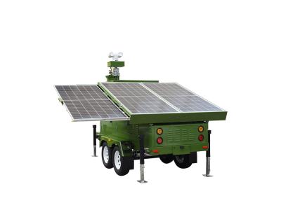 Green energy solar mobile trailer for telecom with 4 solar panels