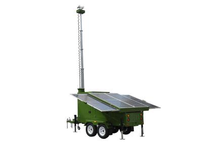 Green energy solar mobile trailer for telecom with 4 solar panels