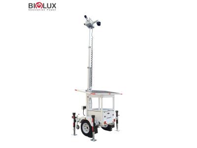 4G Router Hisite Mobile Solar Surveillance Tower With Telescopic Mast