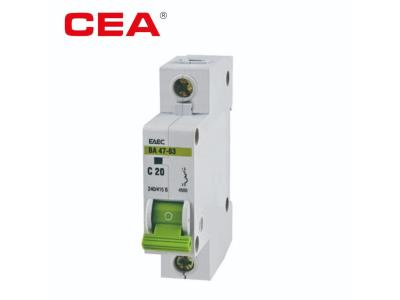 BA47 MCB,mini ciruit breaker,6kA breaking capacity