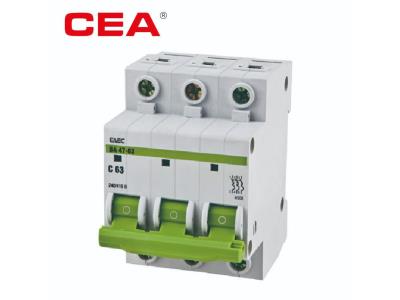 BA47 MCB,mini ciruit breaker,6kA breaking capacity