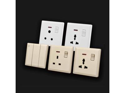 Plastic slim switch socket red copper sliver contact