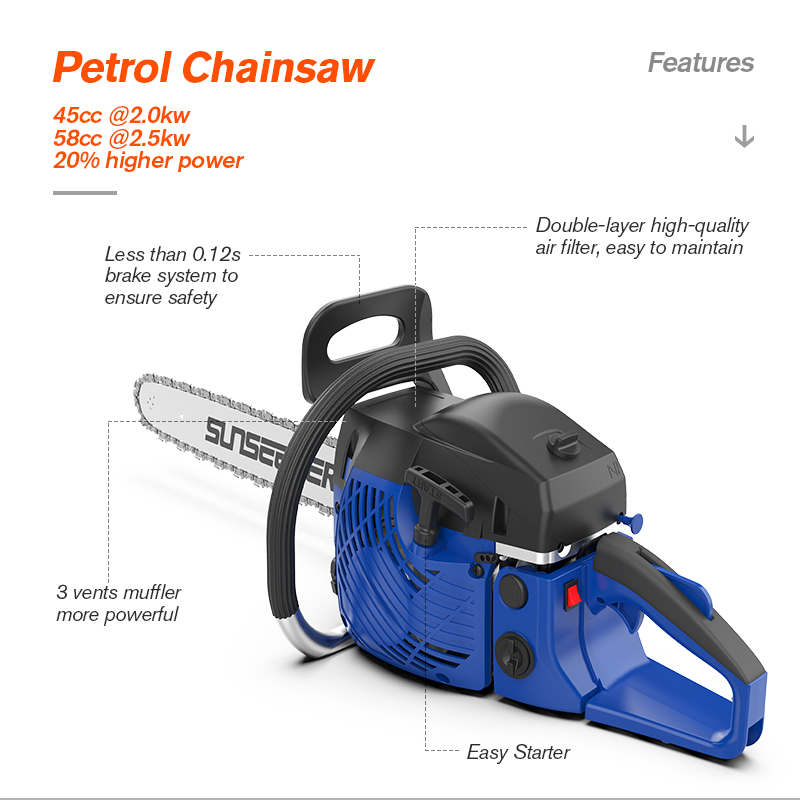 Big power petrol chain saw