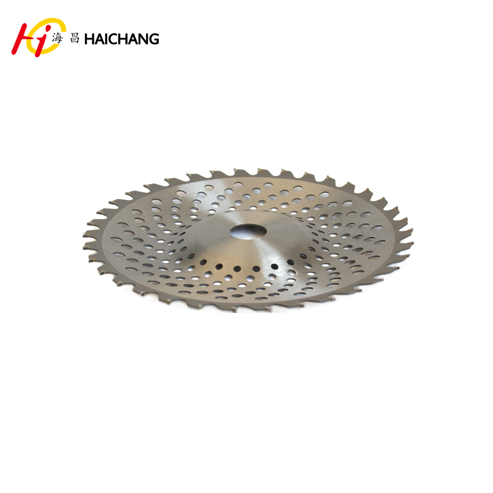 Bowl-shaped circular saw blade for cutting grass