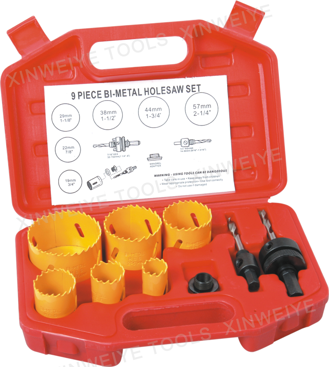 9PC BI-METAL HOLE SAW SET