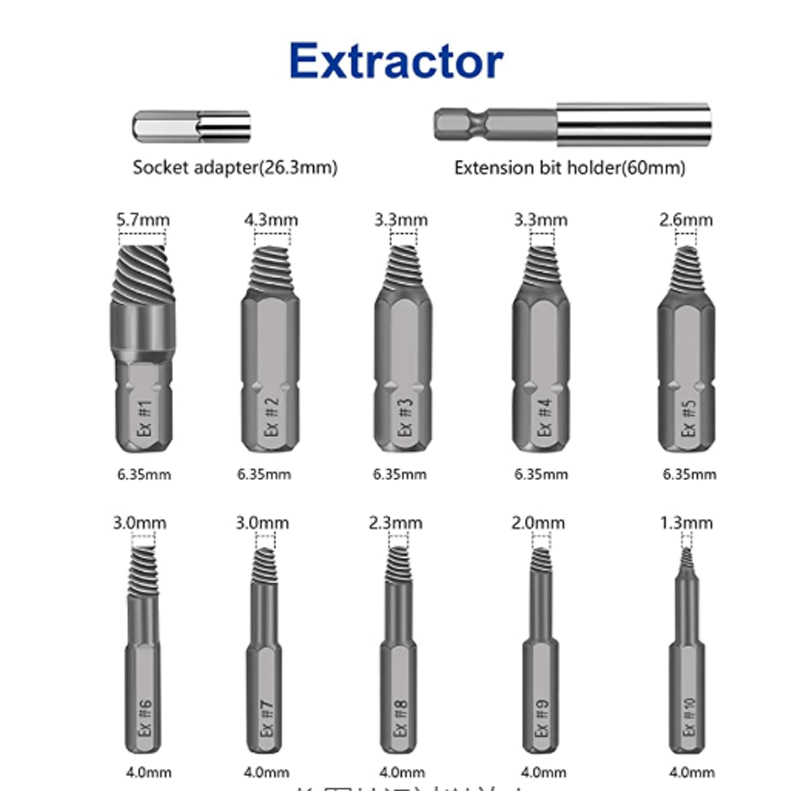 22PCS Screw Extractor-Separate Drilling Bits and Extracting Bits