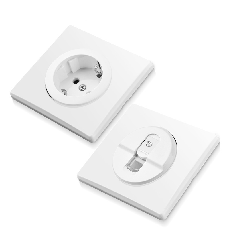 Factory customized European Standard 72*72mm Wall socket 16A schuko/french socket and light switch 250V~