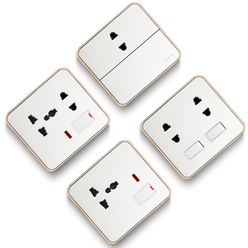 Wenzhou Factory customized British Standard Wall socket 86mm*86mm/146mm13A socket and light switch 220V-250V~