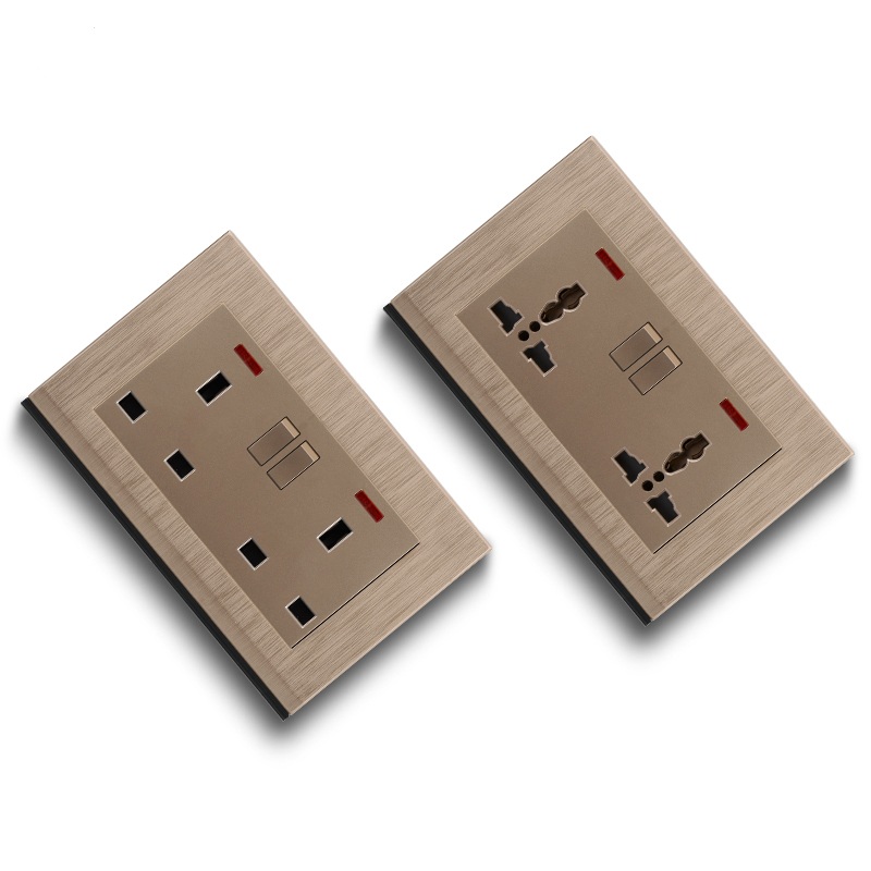 Factory customized British Standard Wall socket 86mm*86mm/146mm13A socket and light switch 220V-250V~