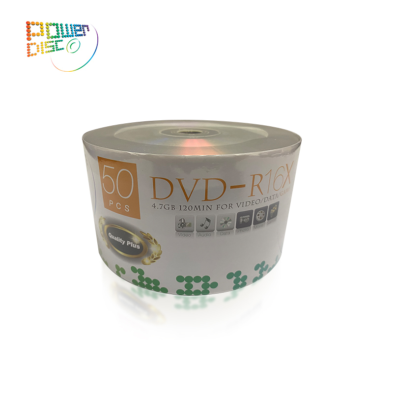 Powerdisc blank recordable printable/logo disc DVD-R 4.7GB 8/16x