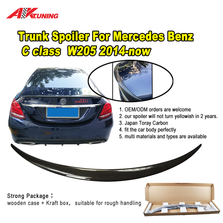 Carbon Fiber Racing Trunk Spoiler Wing fits for Mercedes Benz C Class W205 2014 on