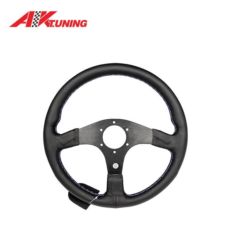 Universal 14inch 350mm Car Genuine Suede Leather Racing Steering Wheel