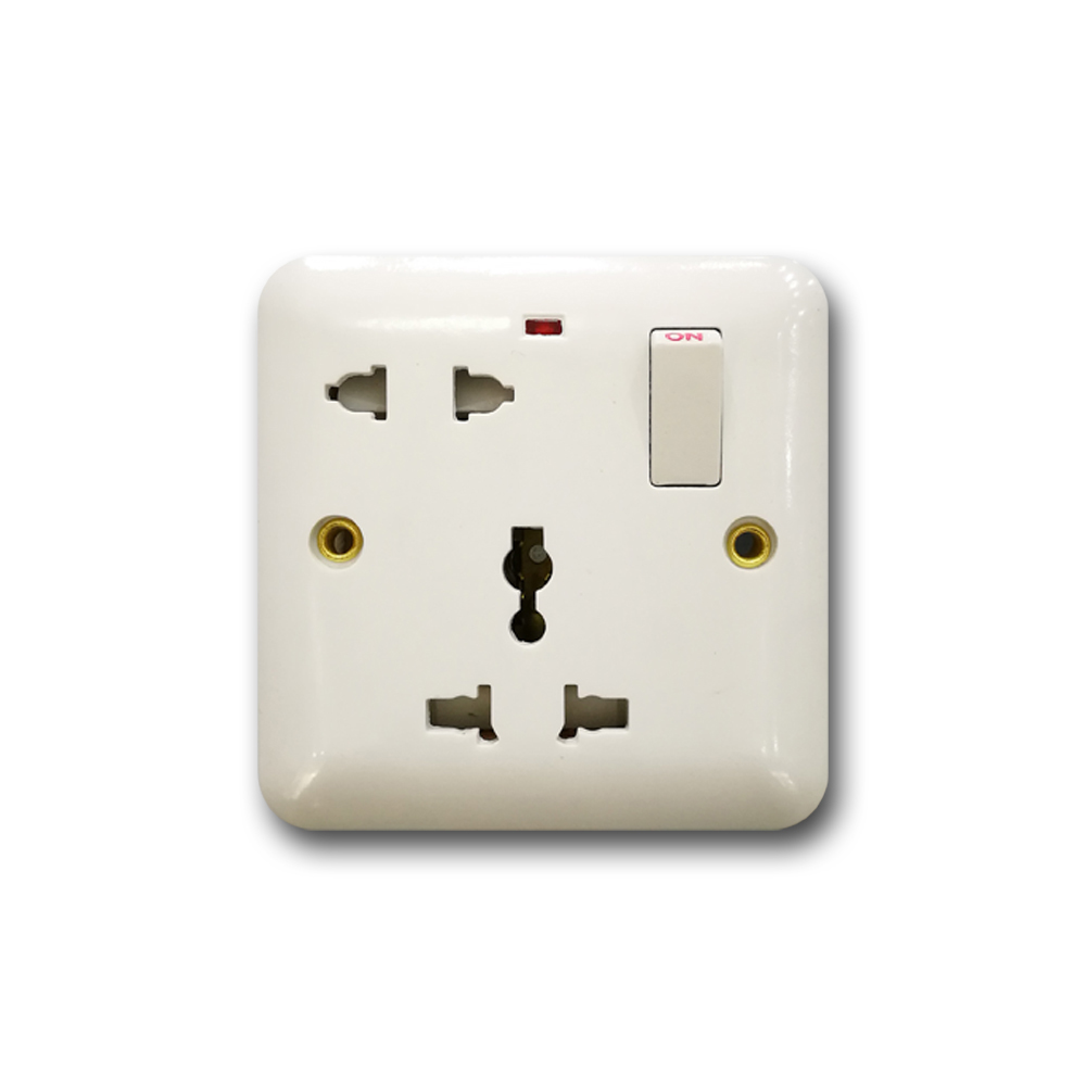 Universal five hole wall socket