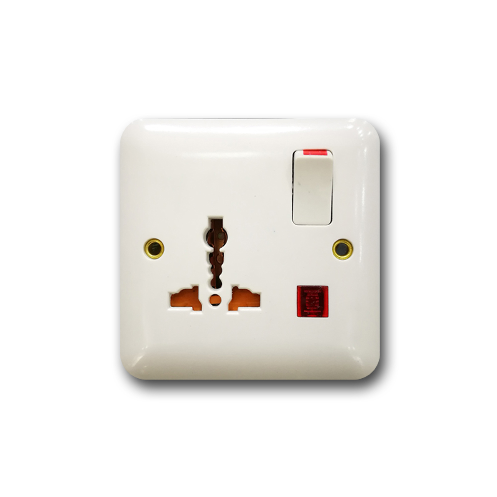 Universal five hole wall socket