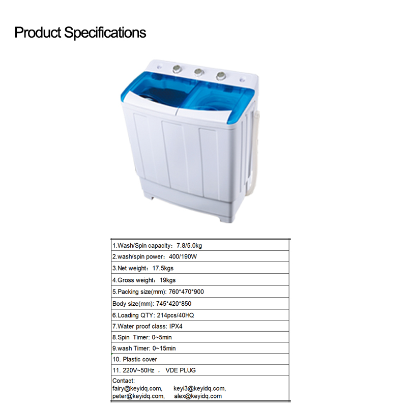 7.8KG Twin Tub Washing Machine