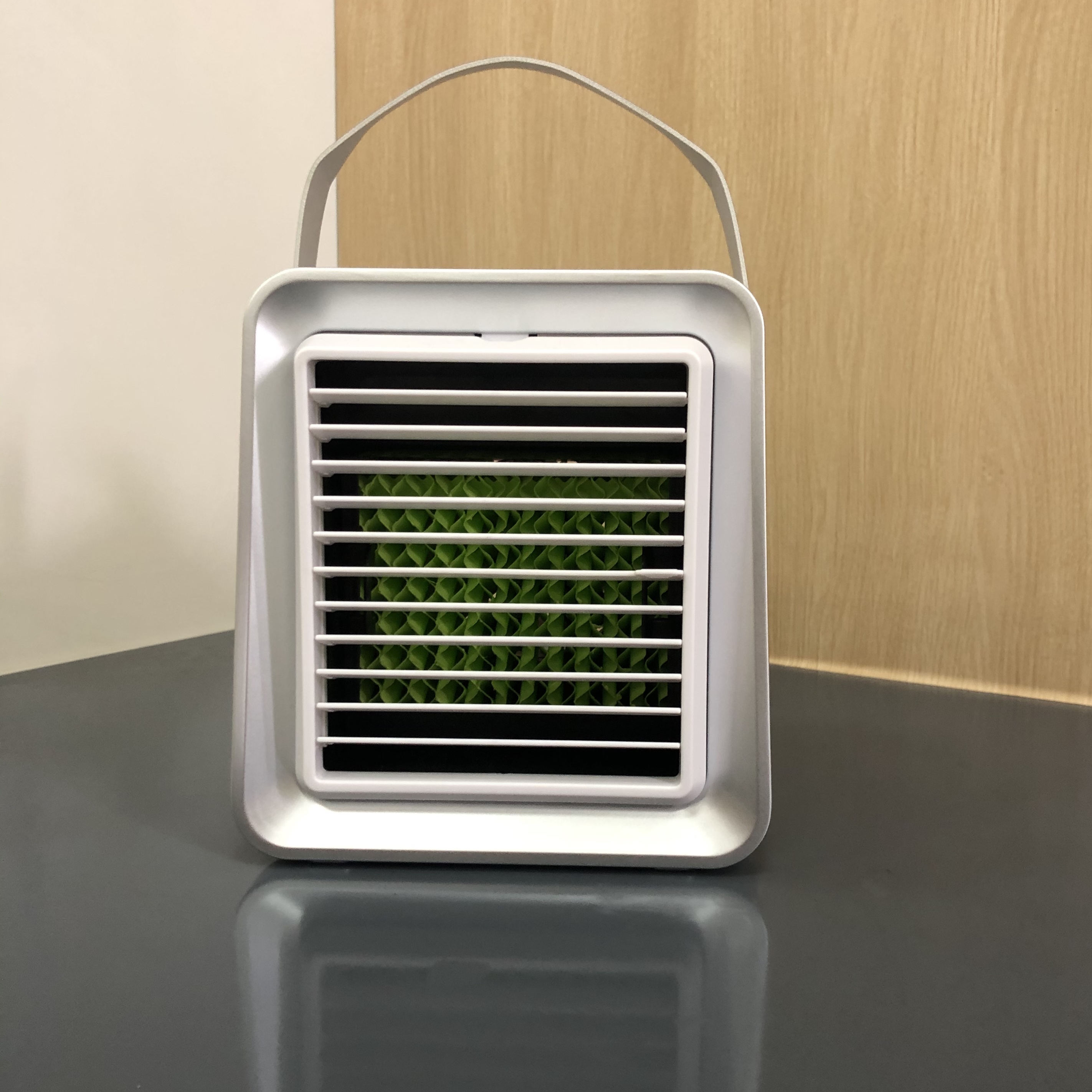 Portable table evaporative air cooler