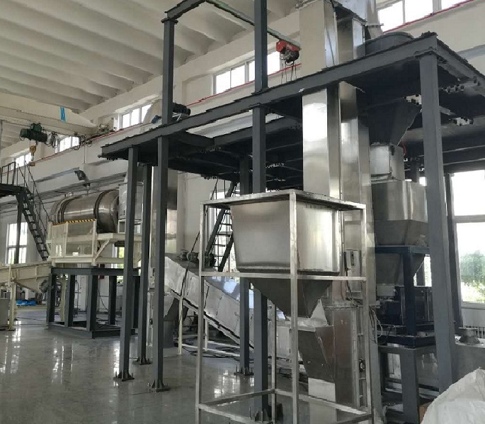 Post-blending detergent powder production line