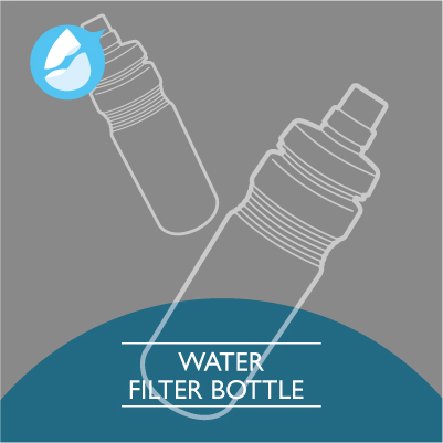 650ml portable water filter bottle