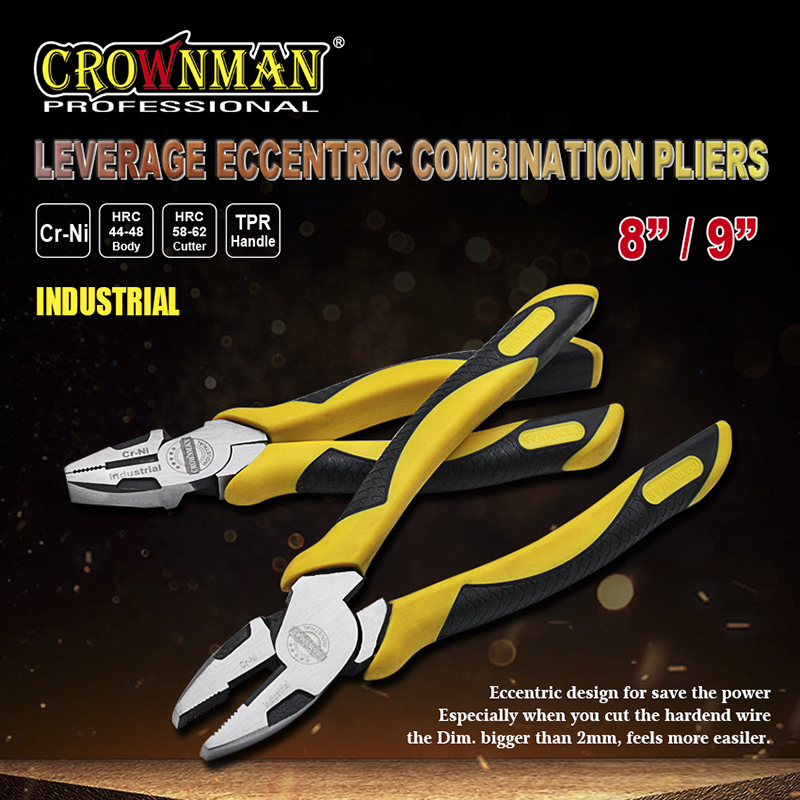 CROWNMAN Industrial Eccentric Combination Pliers