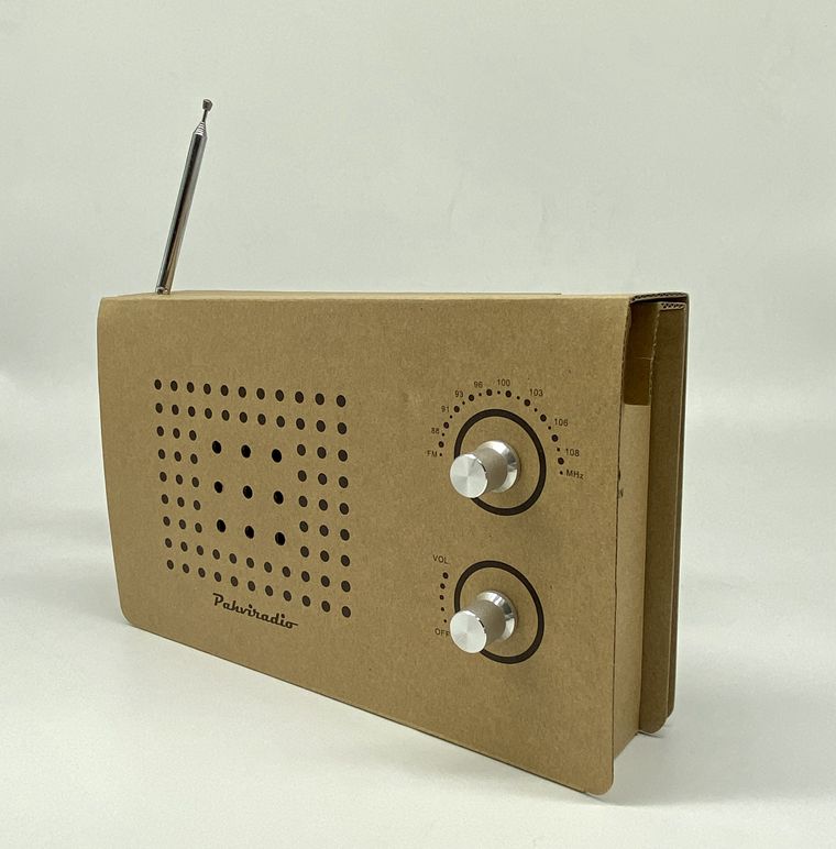 Cardboard AM/FM radio