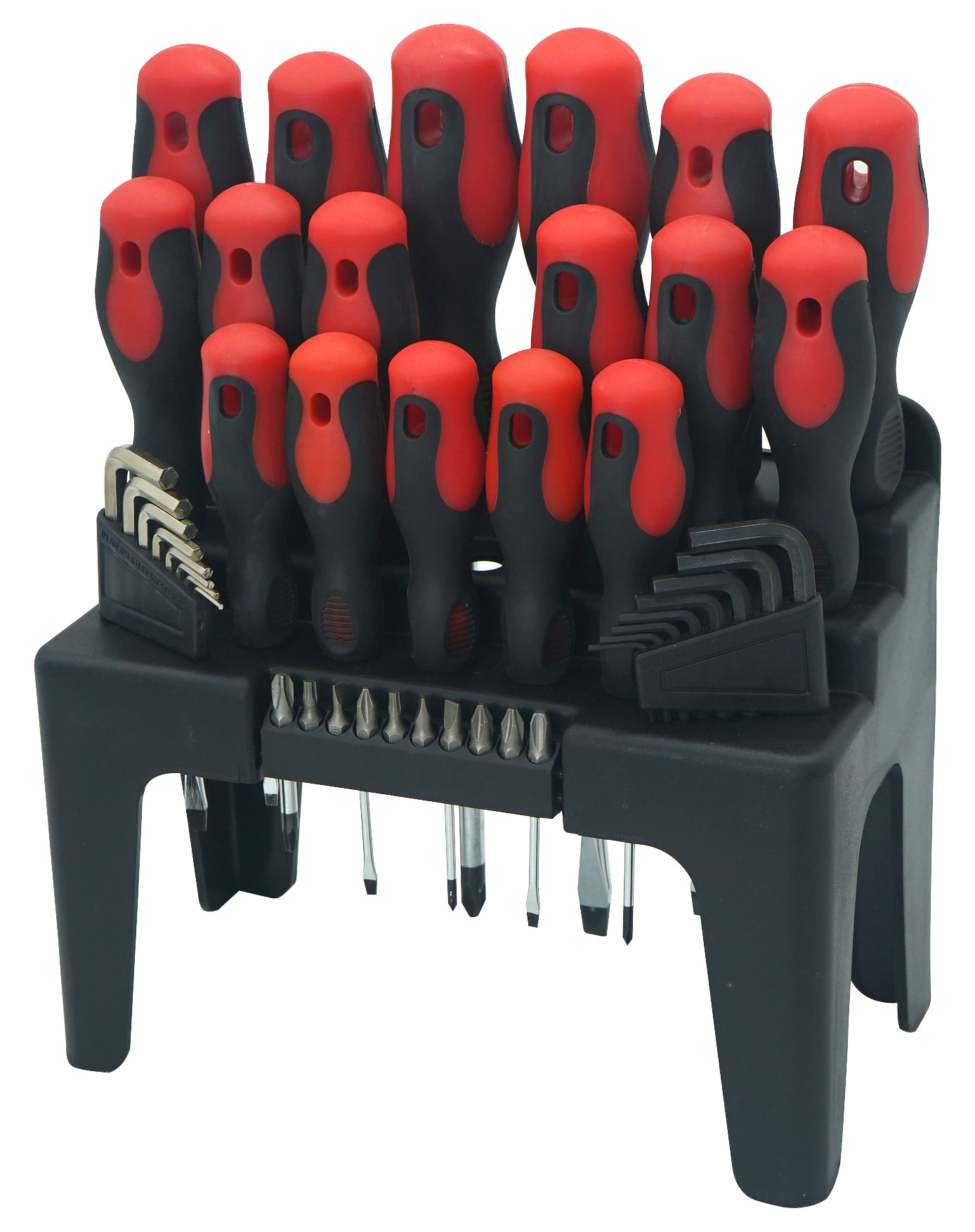 SCREWDRIVER SET WITH PLASTIC RACK