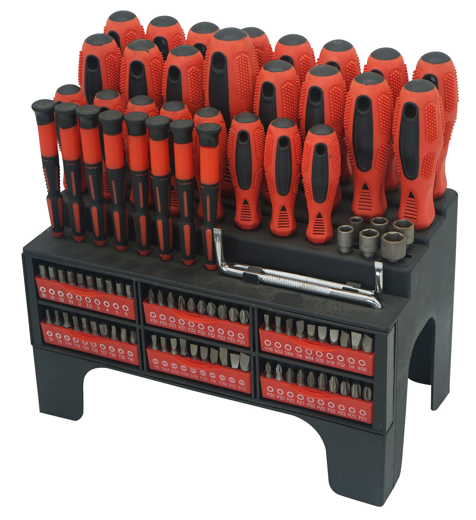 SCREWDRIVER SET WITH PLASTIC RACK