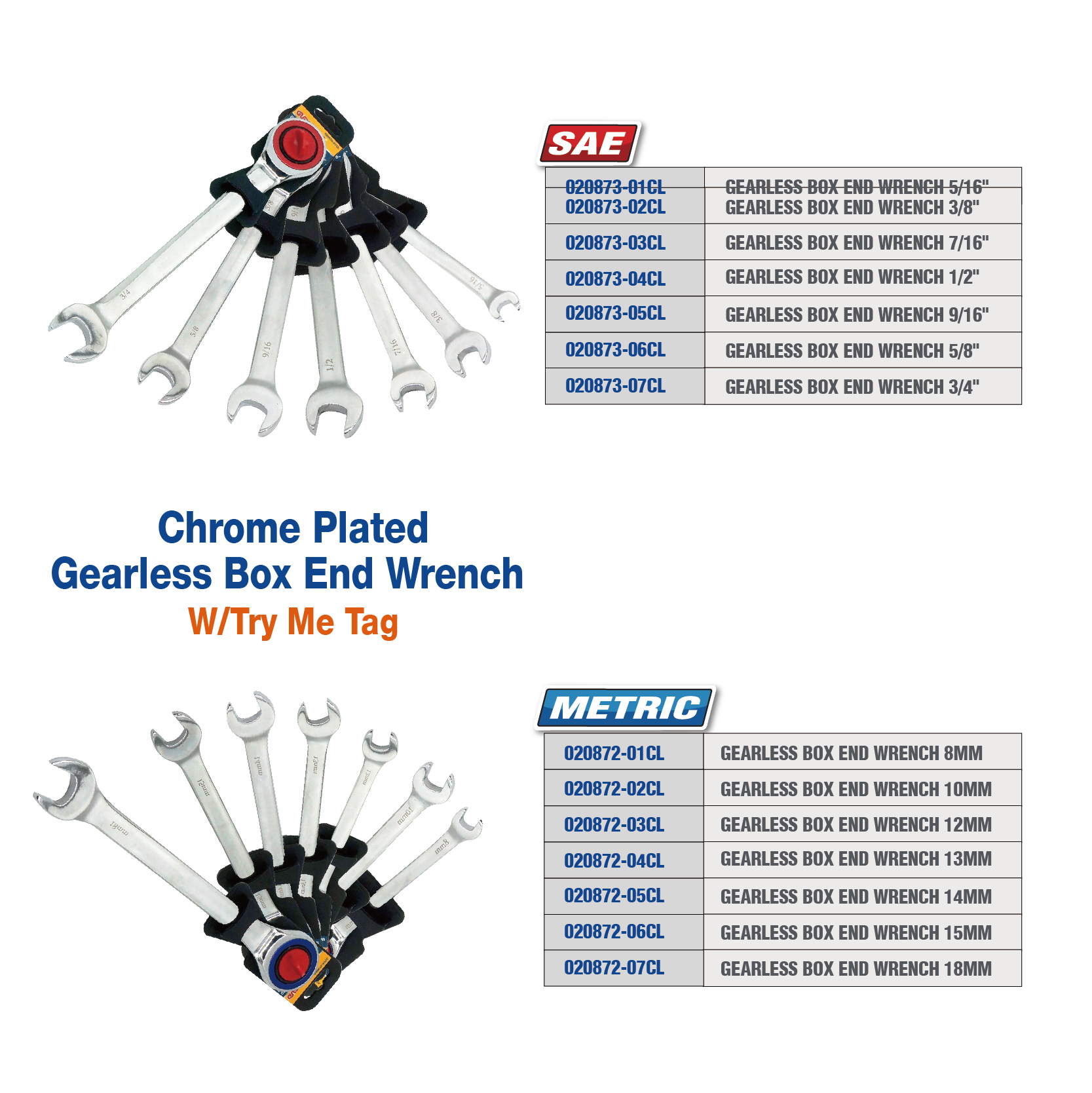 GEARLESS RATCHET COMBINATION WRENCH