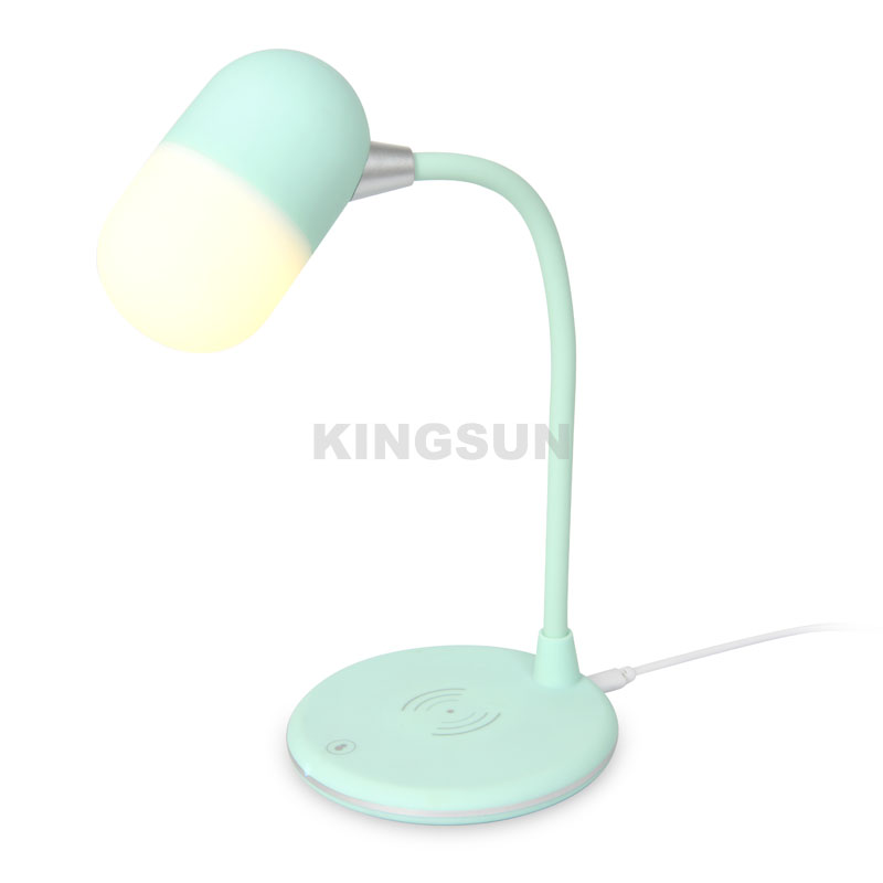 3 in 1 dimmable LED desk lamp with bluetooth speaker wireless charger for bedroom