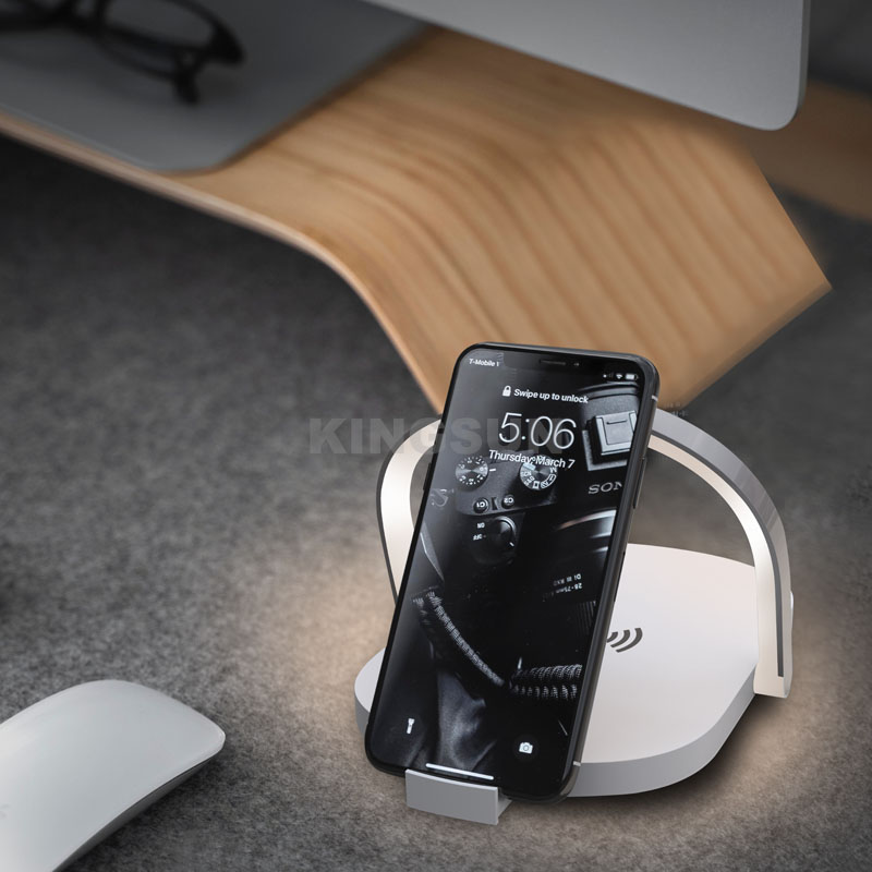 Desktop touch control night light wireless charging pad for phone