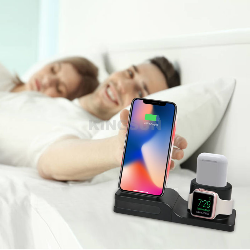 3 in 1 QI certified wireless charging station for phone and airpods