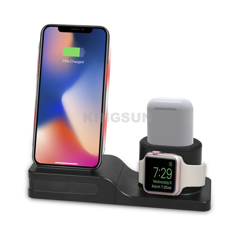 3 in 1 QI certified wireless charging station for phone and airpods