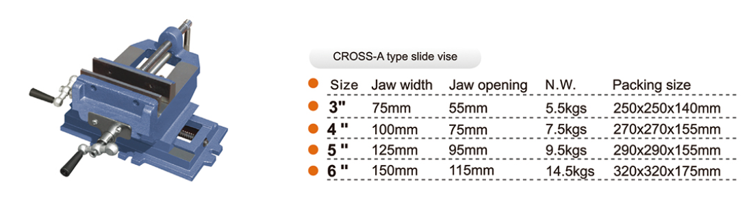 CROSS-A type slide vise