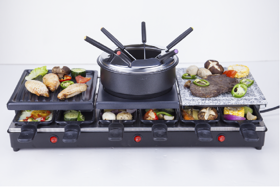 Raclette grill and fonue    Food processor