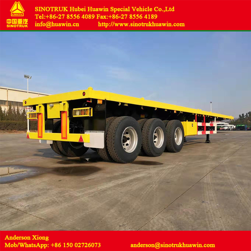 3 Axles 40FT Container Flatbed Semi Trailer