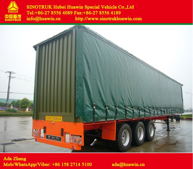 3-Axle Curtain Side Semi Trailer for beer/milk/cola