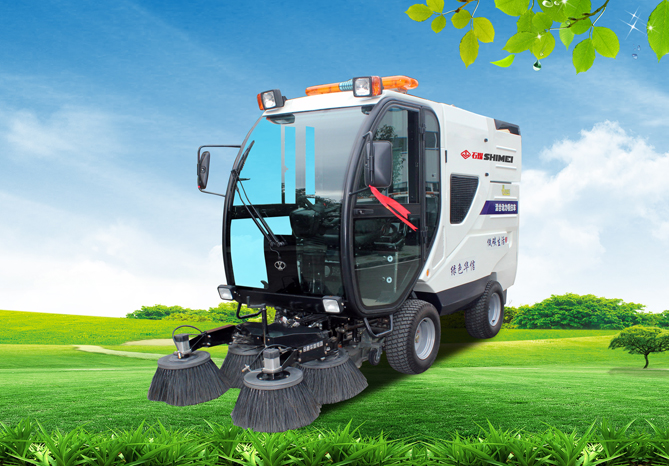 Sanitation sweeper vehicle - hybrid road sweeper