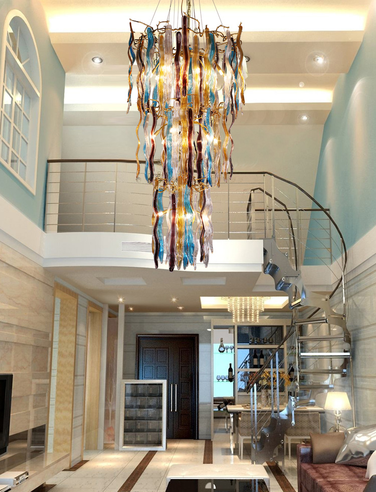 Glass colored chandelier