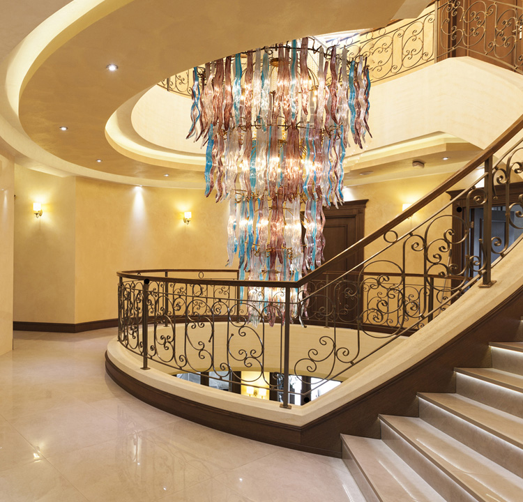 Glass colored chandelier