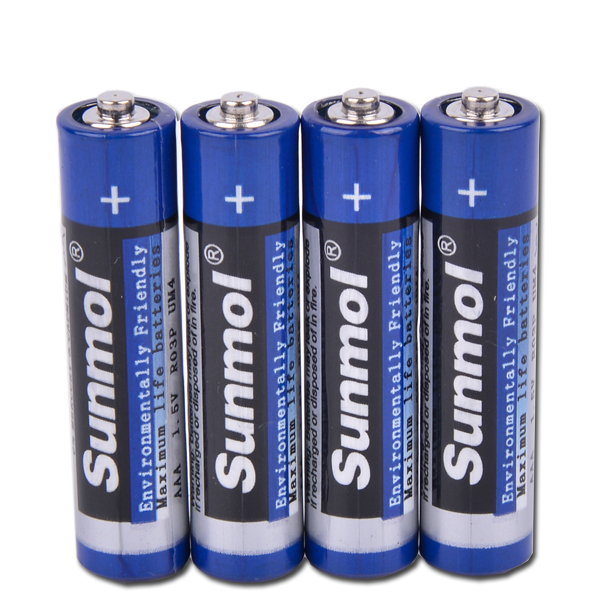 Sunmol 60PCS/Shrink Type AAA Zinc Carbon Disposable Batteries With Factory Direct Sell