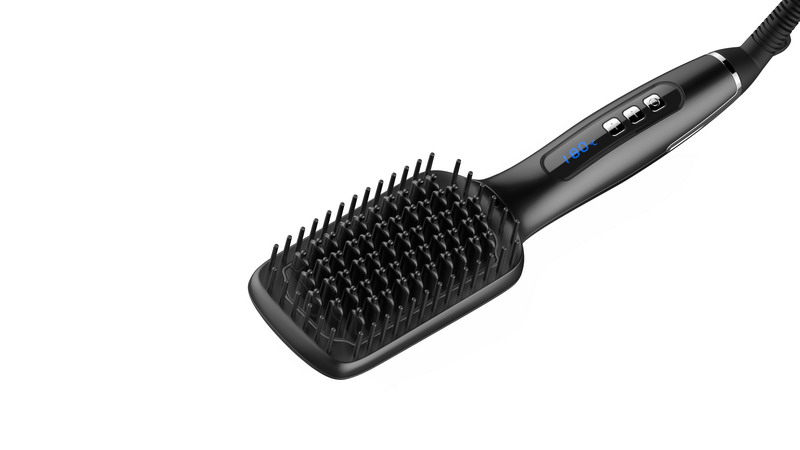 Hair straightener brush