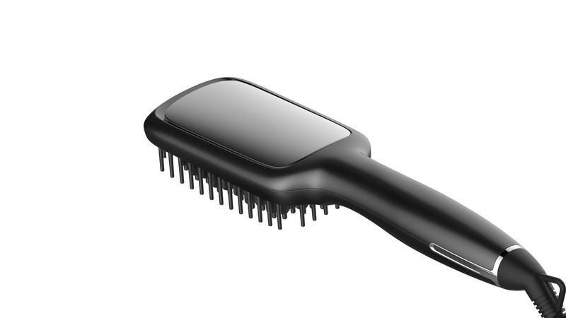 Hair straightener brush