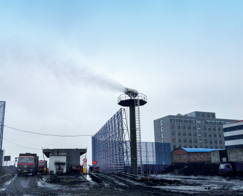 120m high tower sprayer cooling fog gun machine used in coal yard power plant steel works