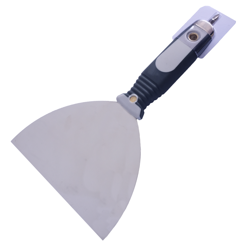 Double color soft plastic handle stainless steel putty knife