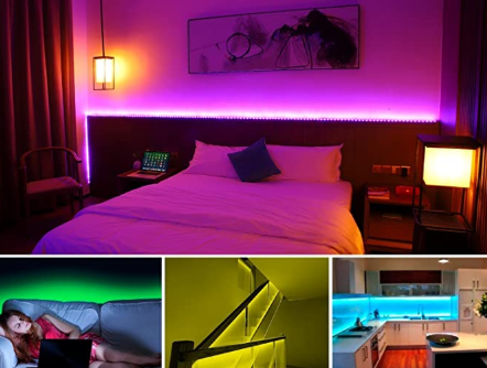LED Strip Light Waterproof Lighting Color Changing for Bedroom Home Kitchen Decoration