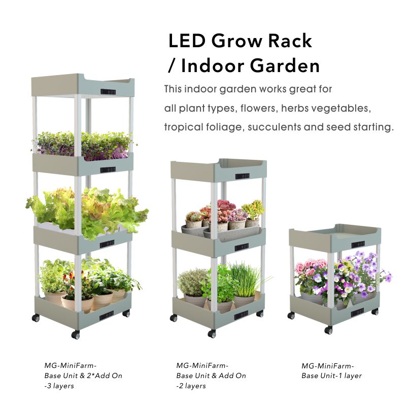 J&C MG-MiniFarm-Base Unit  indoor grow rack  grow light  home garden  grow light kits  grow stand  horticultural lighting  furniture lighting  decorative lighting  connectable  space saving