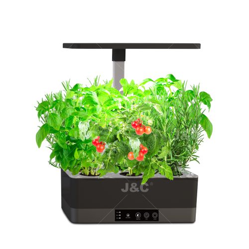 J&C MG-SMART-I SHAPE  indoor smart plant light countertop grow light  planter  with timer & indicator  brightness adjustable  water shortage reminder  height adjustable indoor decoration  gift