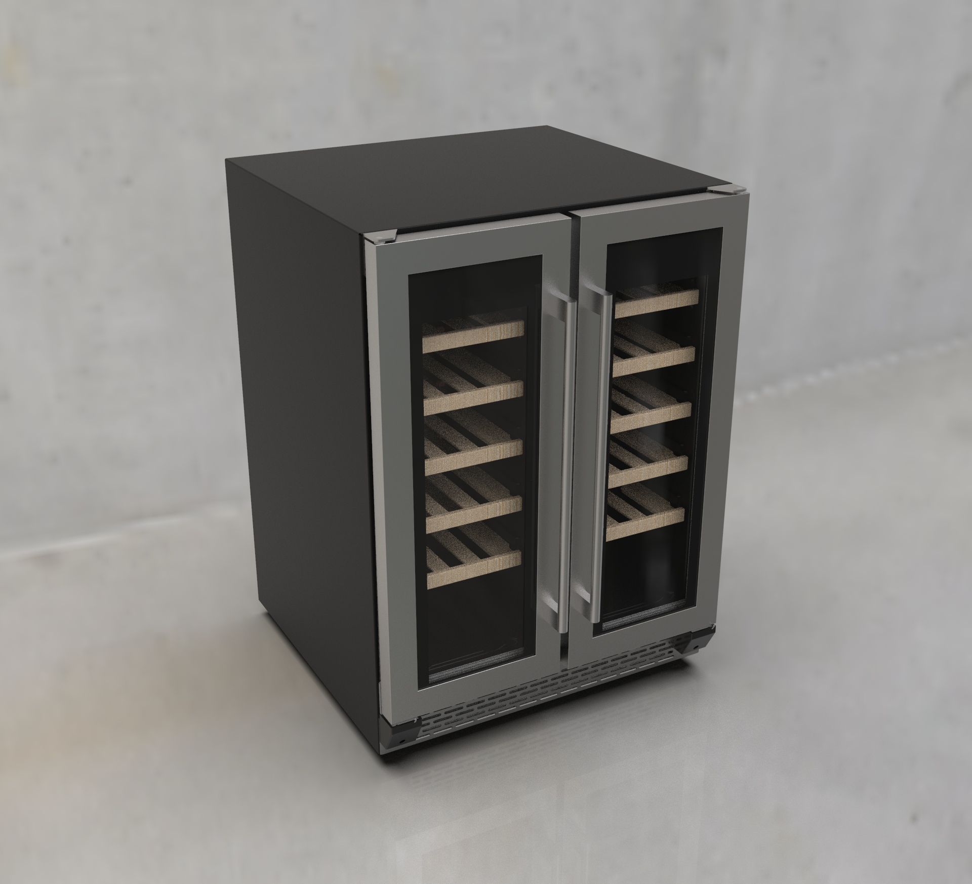 Separate double temperature wine cabinet