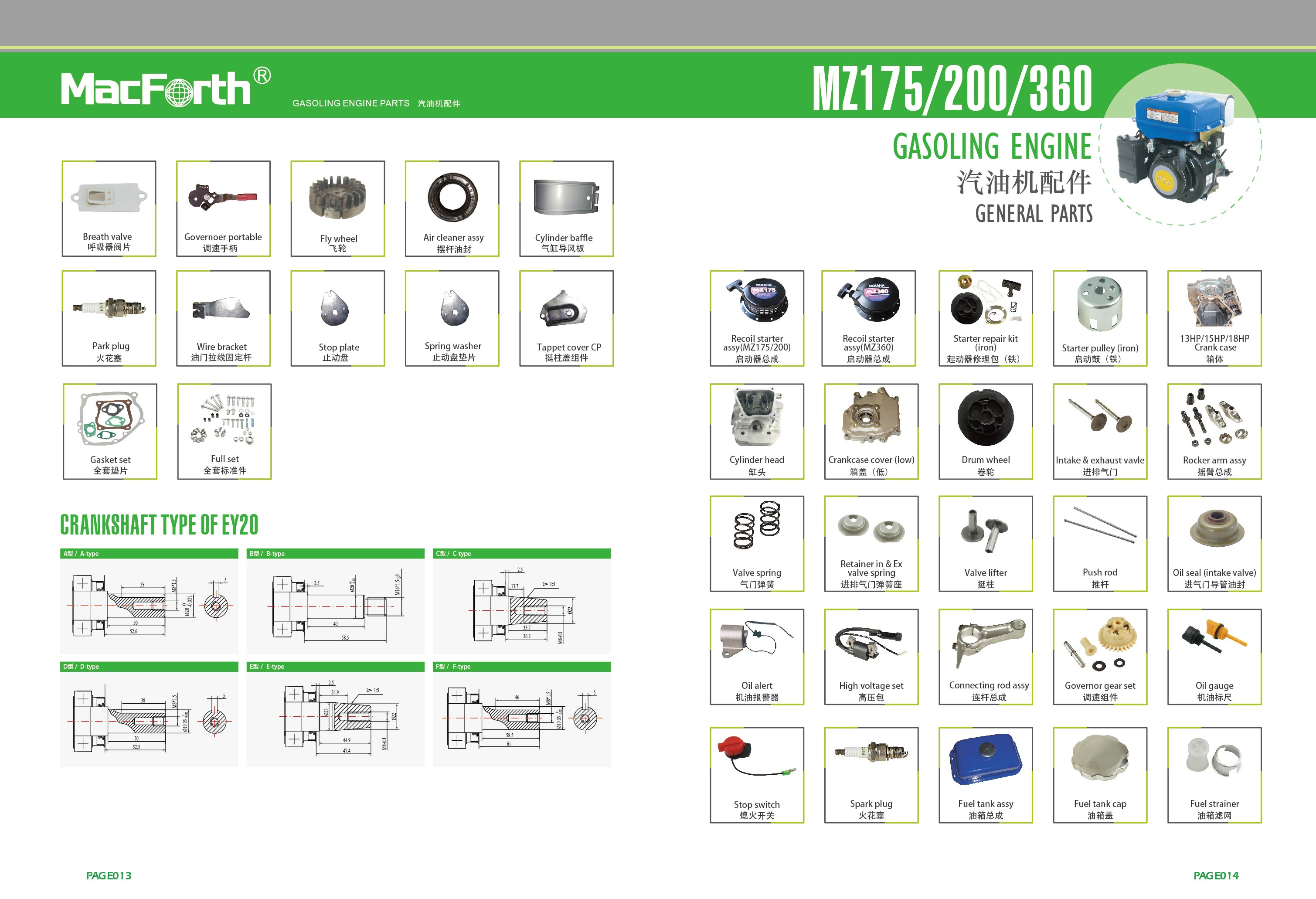 SPARE PART OF GASOLINE ENGINE