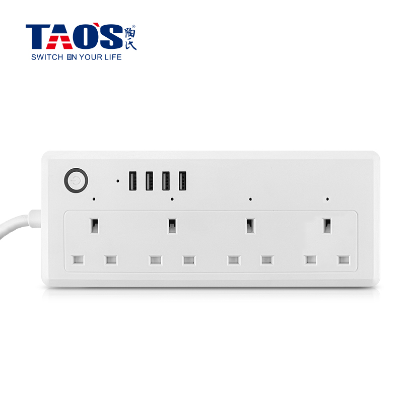 13A 4way wifi extension socket with 4*USB