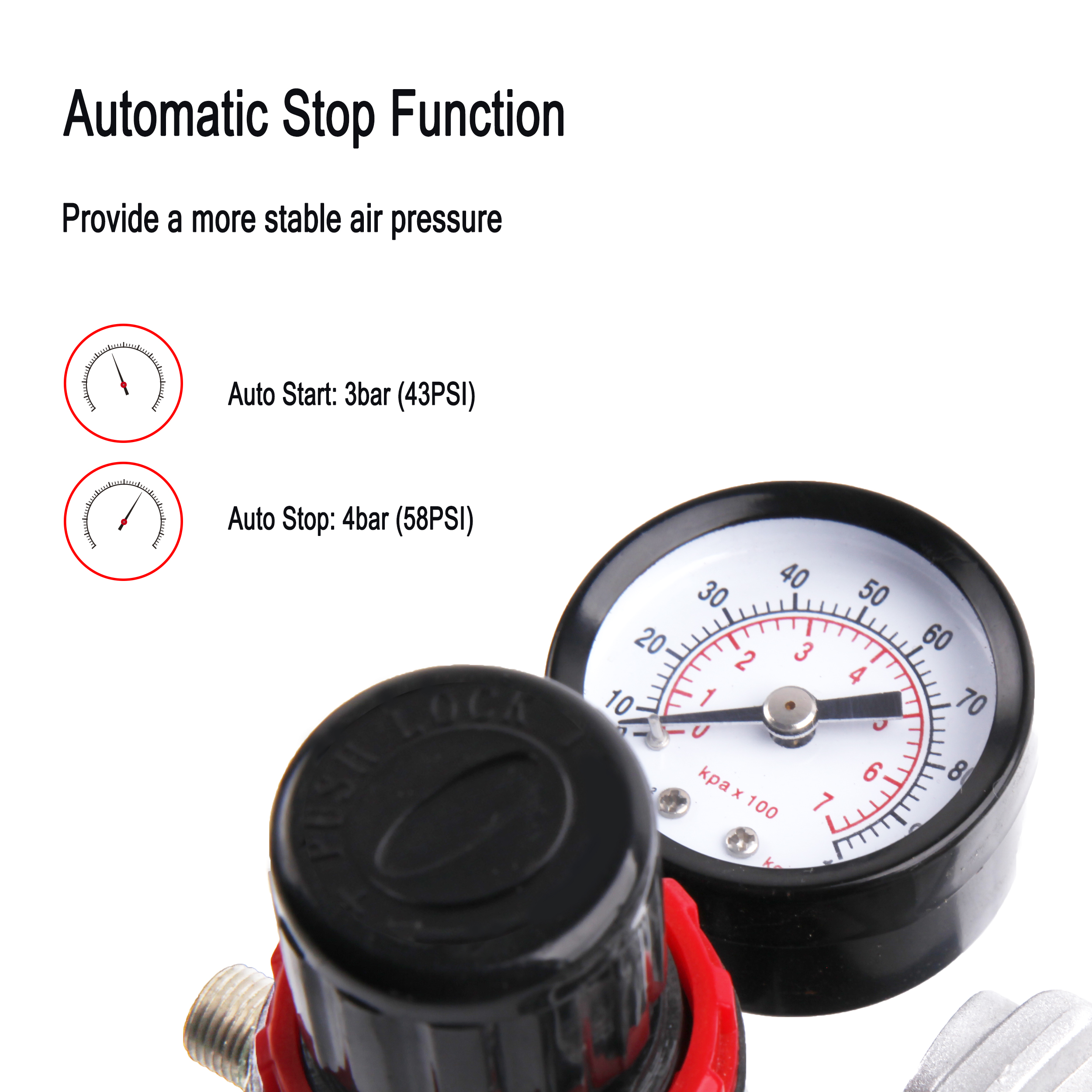 Airbrush Compressor AS18-2  Basic Mini Compressor  4 Bar/Auto Stop for Hobby Paint Body Tattoo Cake Decoration